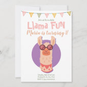 Llama Fun Cute Alpaca Anniversaire Invitation (Devant)