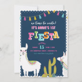 Llama Fun Fiesta Alpaca Anniversaire Invitation (Devant)