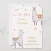 Llama Fun Llama thème invitation anniversaire (Devant)