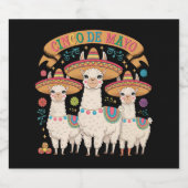 Llama Funny Cinco De Mayo Fiesta Party Bier Etiket (Enkel label)