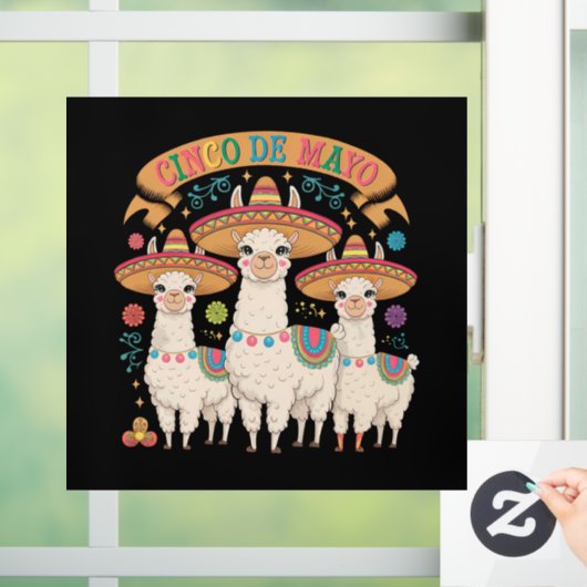 Llama Funny Cinco De Mayo Fiesta Party Raamsticker (Huis)