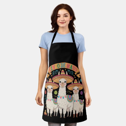 Llama Funny Cinco De Mayo Fiesta Party Schort (Gedragen)