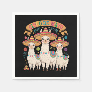 Llama Funny Cinco De Mayo Fiesta Party Servet