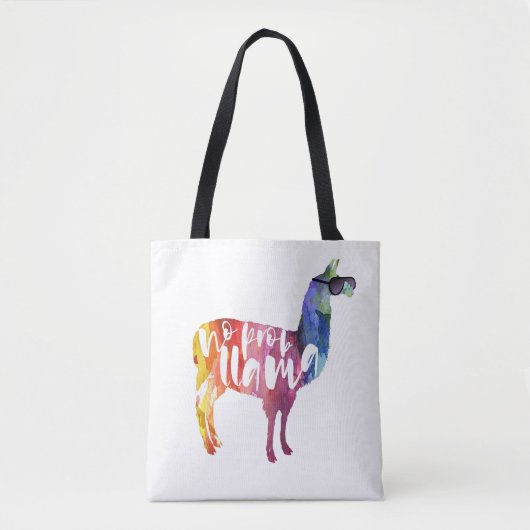 Llama. Geen Probllama. Geen prob-lama. Funny Sayin Draagtas (Voorkant)
