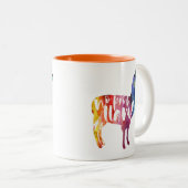 Llama. Geen Probllama. Geen prob-lama. Funny Sayin Tweekleurige Koffiemok (Voorkant rechts)