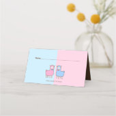 Llama Gender Reveal Baby shower Place Card (Achterkant)
