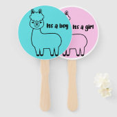 Llama geslachtsopenbaring handwaaier (Voorkant en achterkant)