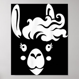 Llama gezicht wimpers Halloween kostuum kapsel Poster