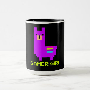 Llama Gift   Cute Alpaca Llama Gamer Girl, 8-bits Mok