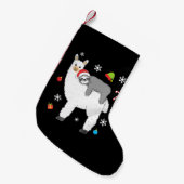 Llama Gift | Llama Together Monkey Funny Kleine Kerstsok (Voorkant (Hangend))