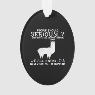 Llama Gift   Mensen moeten serieus Ornament
