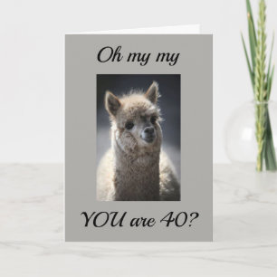 ** LLAMA** GREETING" VOOR DE "40e" GROENDAG Kaart