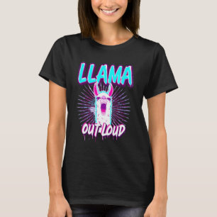 Llama hardop grappige 80s natuur natuurleven t-shirt