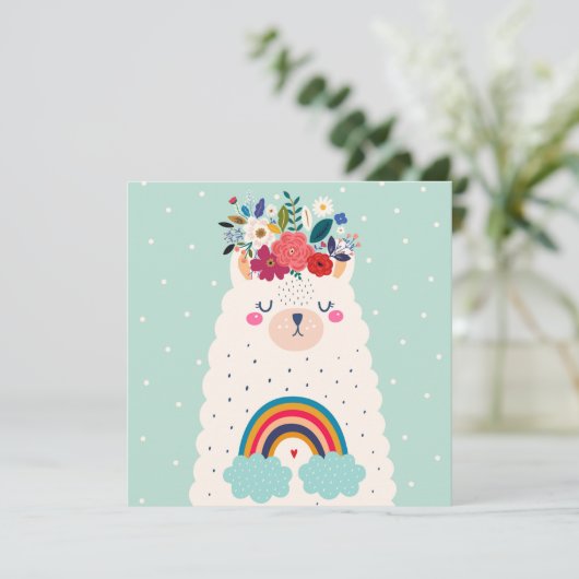 Llama Holiday Card Feestdagenkaart (Staand voorkant)