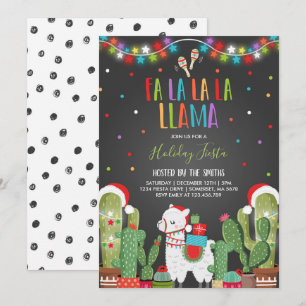 Llama Holiday Party Nodig Llama kerstfeest uit Kaart