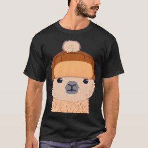 Llama in de winter Pet schattig karakter T-shirt