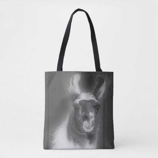 Llama in het zwarte en het witte dier draagtas (Voorkant)
