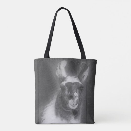 Llama in het zwarte en het witte dier draagtas (Achterkant)