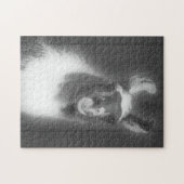 Llama in het zwarte en het witte dier legpuzzel (Horizontaal)