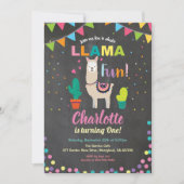 Llama invitation anniversaire. amusant fille premi (Devant)
