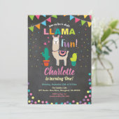 Llama invitation anniversaire. amusant fille premi (Debout devant)