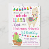 Llama Invitation anniversaire Llama Party (Devant)