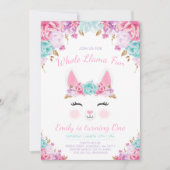 Llama Invitation Anniversaire Toute la Llama Fun P (Devant)