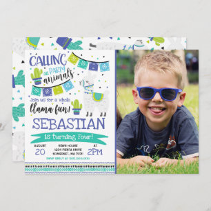 Llama Invitation Anniversaire Toute la Llama Fun P