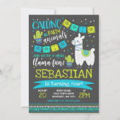 Llama Invitation Anniversaire Toute la Llama Fun P (Devant)