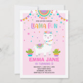 Llama Invitation Anniversaire Toute la Llama Fun P (Devant)
