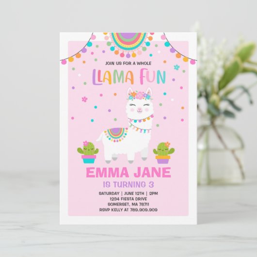 Llama Invitation Anniversaire Toute la Llama Fun P (Debout devant)