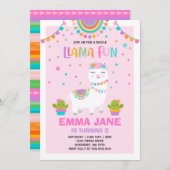 Llama Invitation Anniversaire Toute la Llama Fun P (Devant / Derrière)