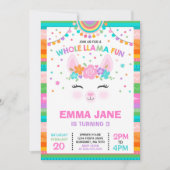 Llama Invitation Anniversaire Toute la Llama Fun P (Devant)