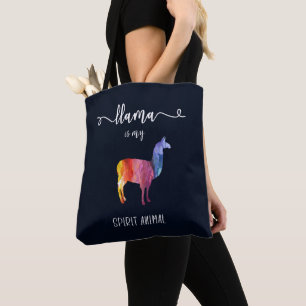 Llama is mijn geestesdier. Funny Cute Waterverf Draagtas