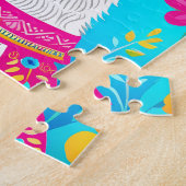 Llama Jigsaw Puzzle coloré rétro (Côté)