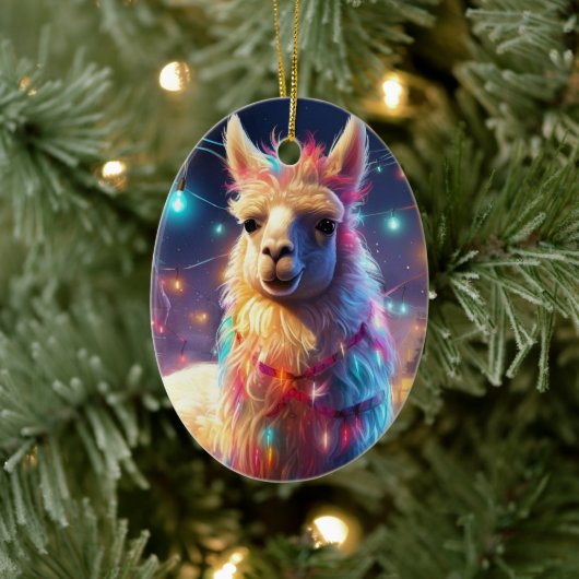 Llama Joyeux ornement de Noël, Pet Lover cadeau (Arbre)