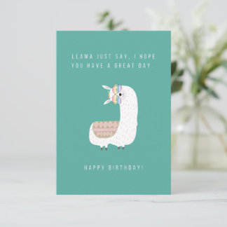 Llama Juste Dire Carte Anniversaire