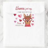 Llama Juste Dire | Stickers Valentine personnalisé (Sac)
