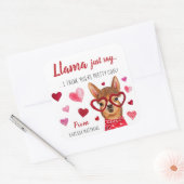 Llama Juste Dire | Stickers Valentine personnalisé (Enveloppe)