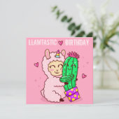 Llama Kerstkaart (Staand voorkant)