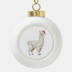 Llama Kerstlichten Robuuste Dierenliefhebber Alpac Keramische Bal Ornament