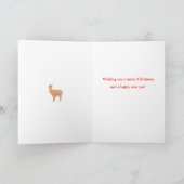 Llama Kerstmis Feestdagen Kaart (Binnen)