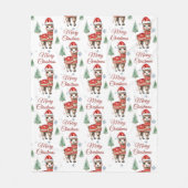 Llama Kerstmis Fleece Deken (Voorkant)