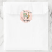 Llama Kerstmis Funny Fleece Navidad Ronde Sticker (Tas)