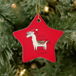 Llama Kerstmis Kinder Cute Funny Keramisch Ornament