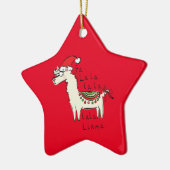 Llama Kerstmis Kinder Cute Funny Keramisch Ornament (Links)