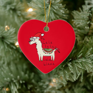 Llama Kerstmis Kinder Cute Funny Keramisch Ornament