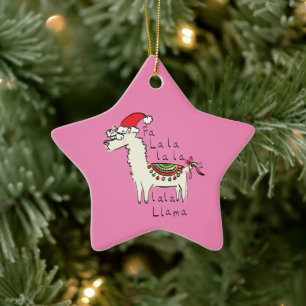 Llama Kerstmis Kinder Cute Funny Keramisch Ornament