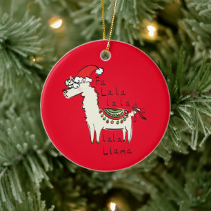 Llama Kerstmis Kinder Cute Funny Keramisch Ornament
