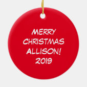 Llama Kerstmis Kinder Cute Funny Keramisch Ornament (Achterkant)